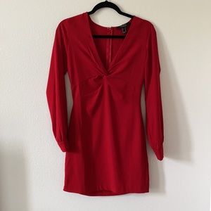 Red mini long sleeve dress